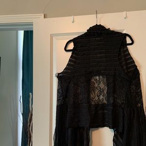 Lace vest black Lace vest 100% polyester